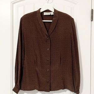 Liz Claiborne Petite Vintage Silk Blouse Size 8 Petite